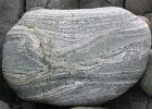 123-2399 IMG  Boulder of foliated, banded and folded tonalitic gneiss. Lewisian gneiss complex, Scourie, NW Scotland.