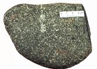 s99-2  Garnet-bearing metagabbro formed from coarse-grained dyke rock intruded into the Lewisian gneiss complex, Scourie, NW Scotland.