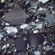 Sample 2 (JDW220) Sample 2 (JDW220). Lower chlorite zone. Metagreywacke. Same as previous. Note here the varied patterns of undulose extinction and subgrains in the quartz...